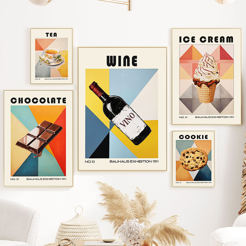 Home Decor Shop - Cuadro decorativo vintage de galletas, café,