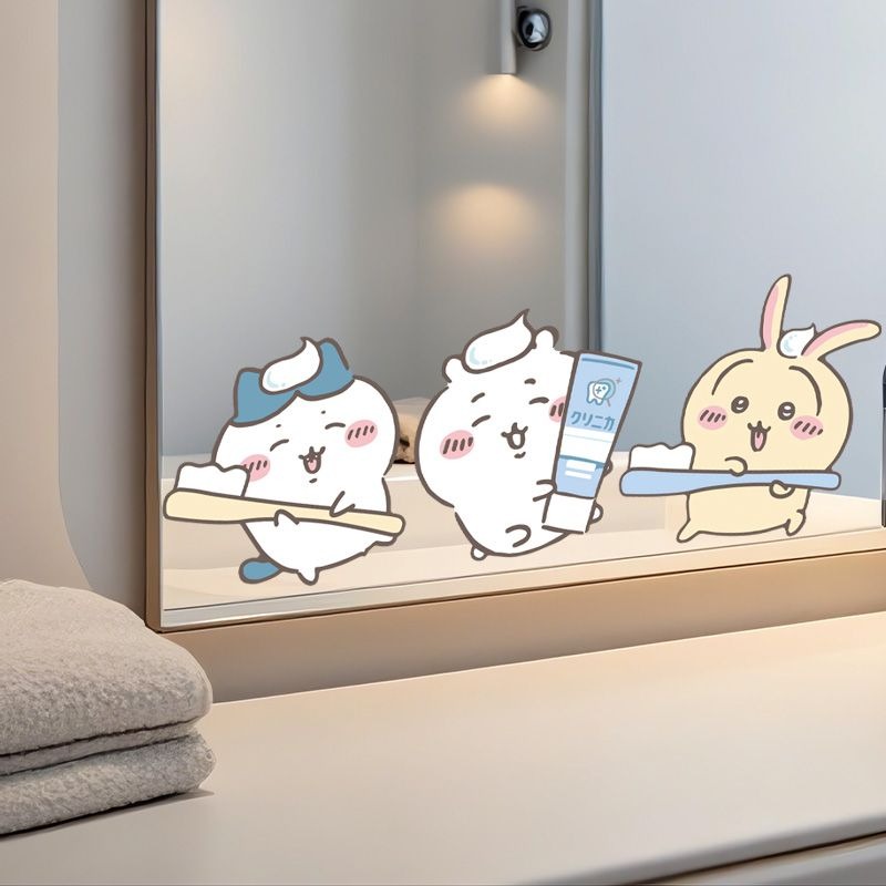 Vanity Home Decor - Pegatinas de Espejo Chiikawa, Adhesivo Fuerte,