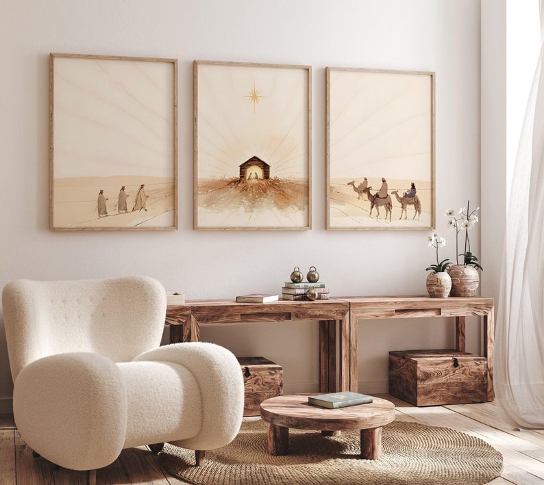Home Decor Jesus - 3 unids/set Natividad de Pascua escena