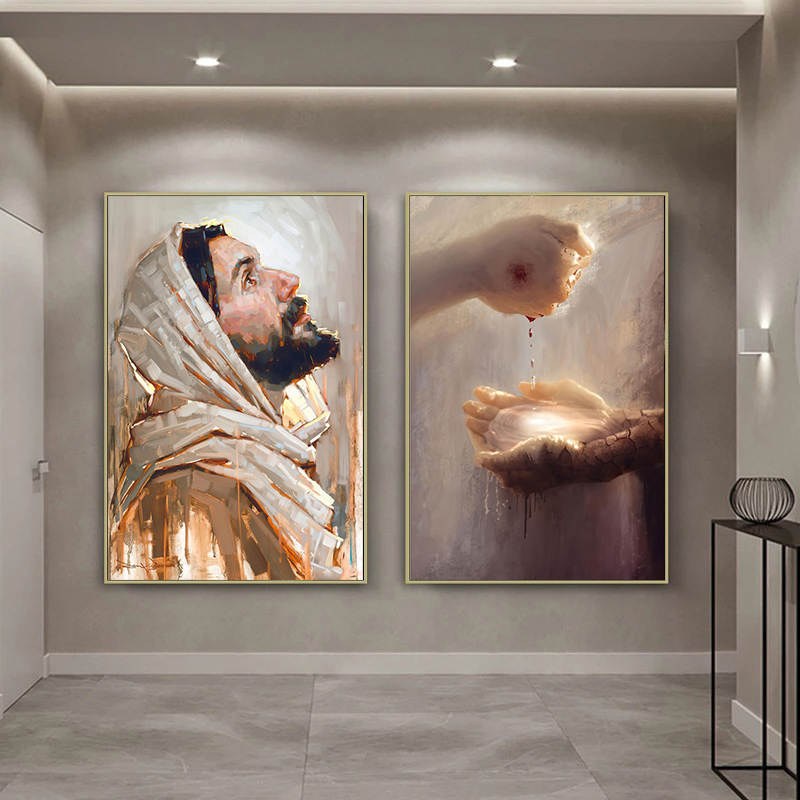Home Decor Jesus - Pósteres impresos en lienzo de Cristo