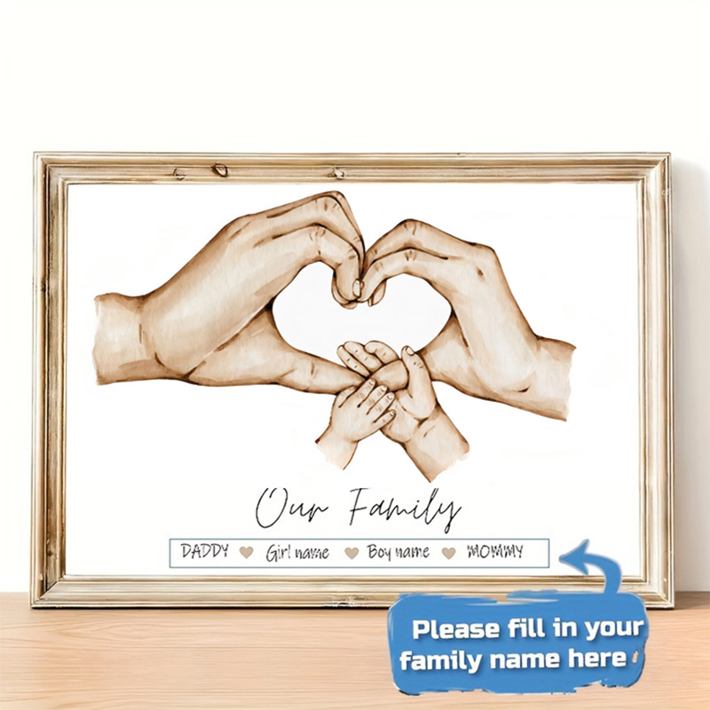 Home Decor Furniture - Póster personalizado de mano familiar, pintura