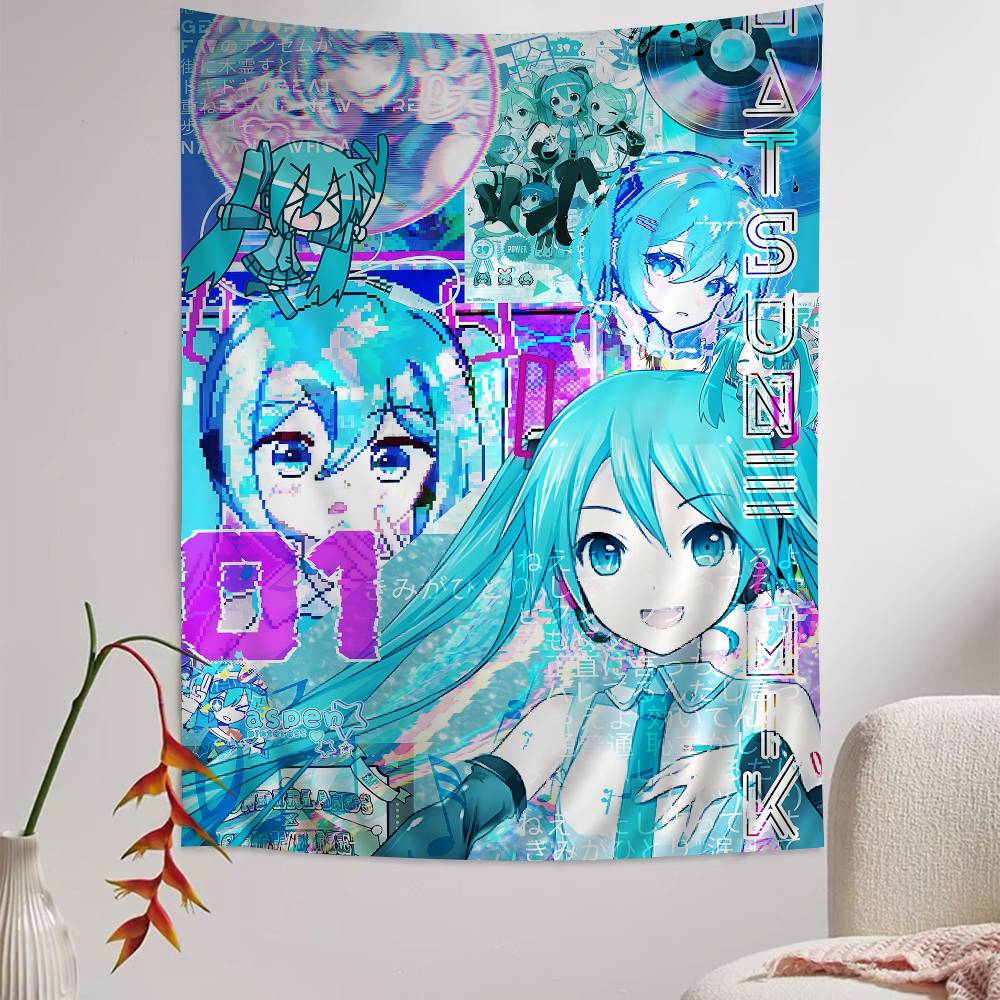 Home Decor Hippie - Tapiz de dibujos animados de Anime