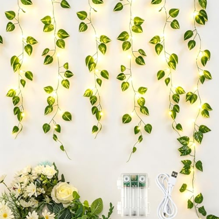 Fairy Lights Bedroom - Guirnalda de Pothos con Luces de