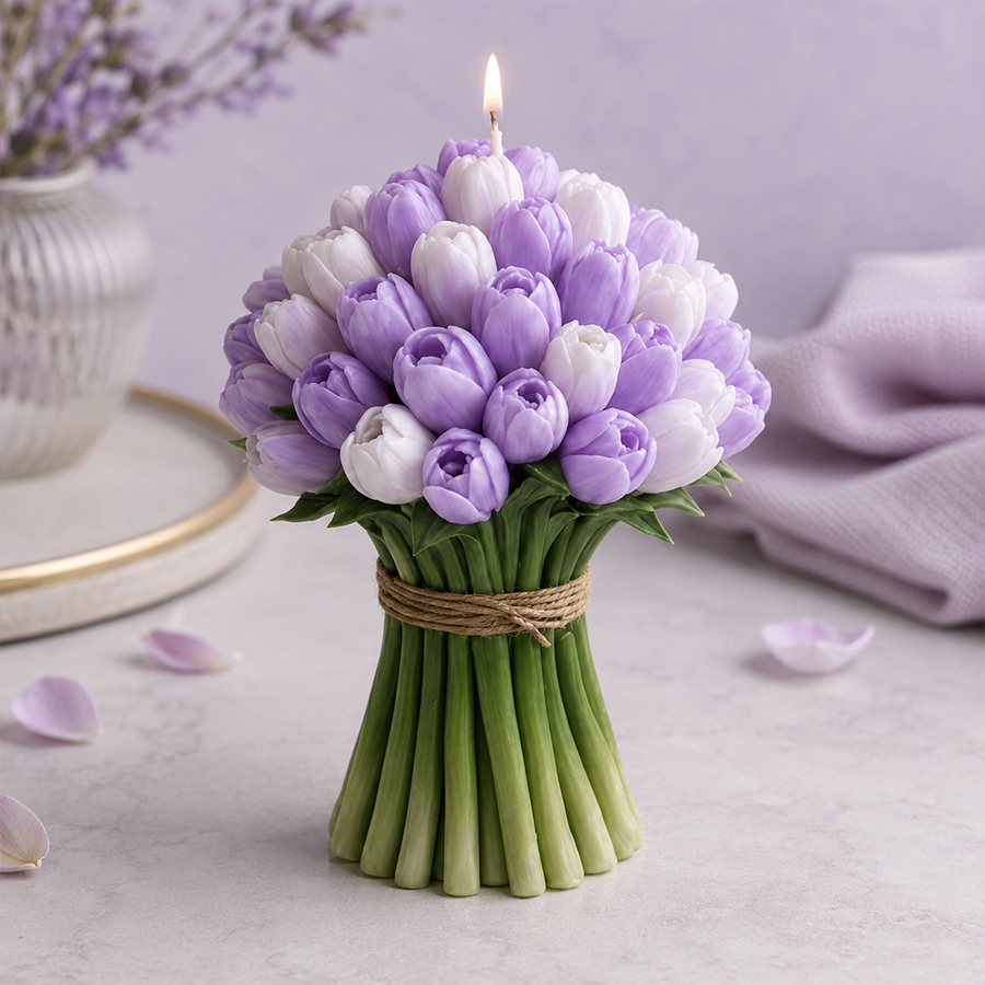 Home Decor Tulip - Molde de Silicona Realista de Ramo