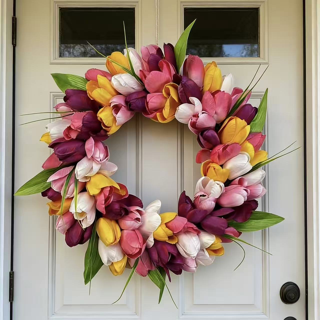 Home Decor Tulip - Guirnalda de Tulipanes Multicolores de Primavera