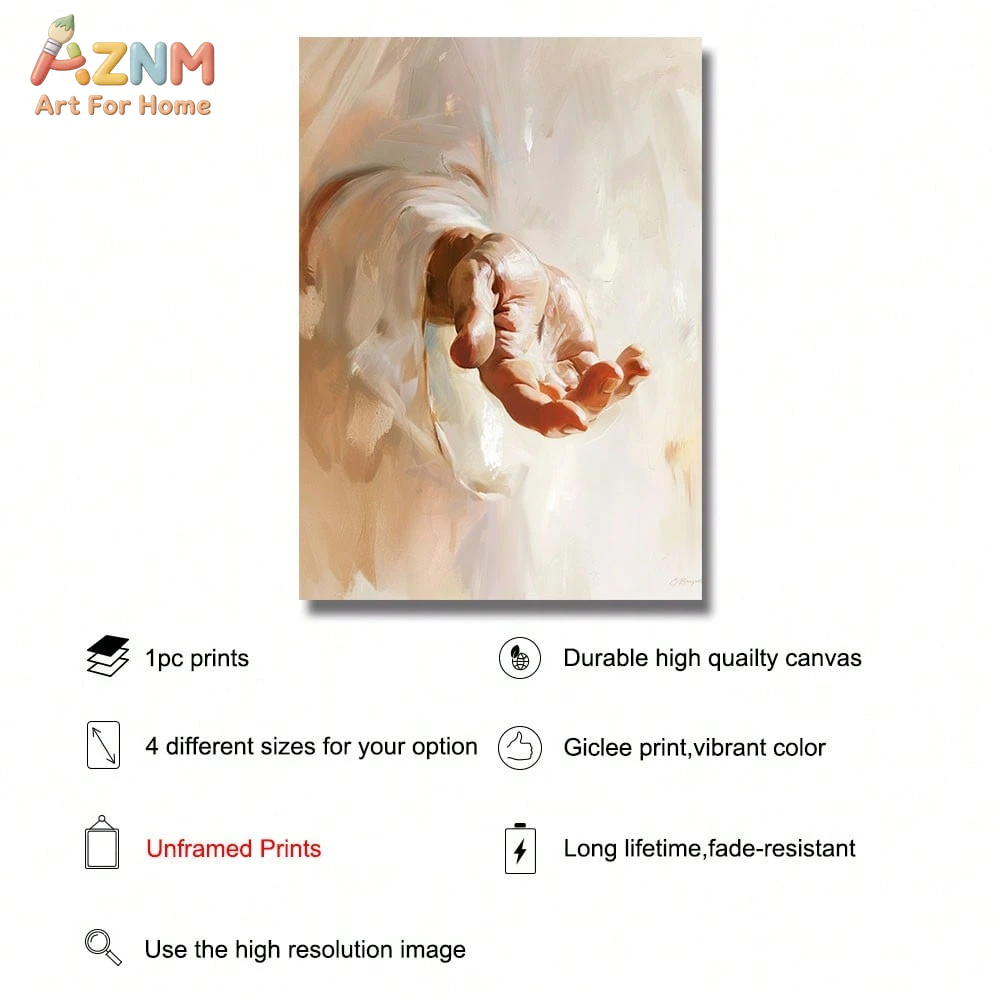 AZNM Cuadro de lienzo con mano - Home Decor Jesus reseña y precio