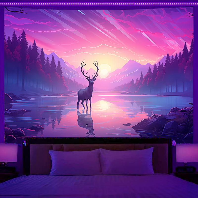 Tapiz fluorescente para colgar - Home Decor Hippie reseña y precio