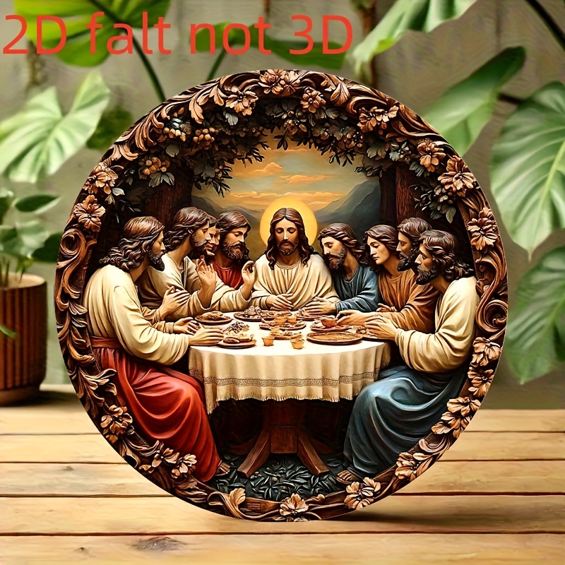 Arte de pared redondo de alumi - Home Decor Jesus reseña y precio