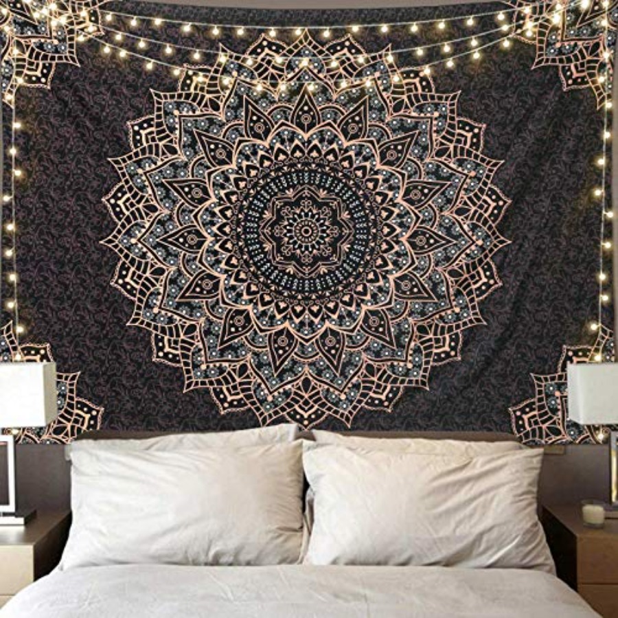 Tapiz Mandala Negro para Colga - Home Decor Hippie reseña y precio