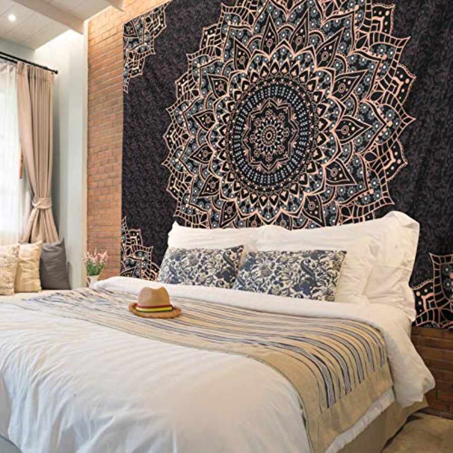 Tapiz Mandala Negro para Colga - Home Decor Hippie reseña y precio
