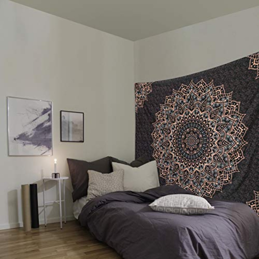 Tapiz Mandala Negro para Colga - Home Decor Hippie reseña y precio