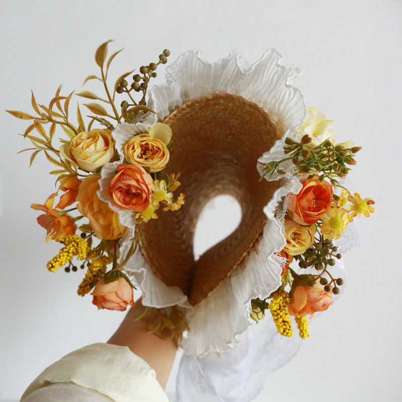 Sombrero de paja plano con flo - Home Decor Locations reseña y precio