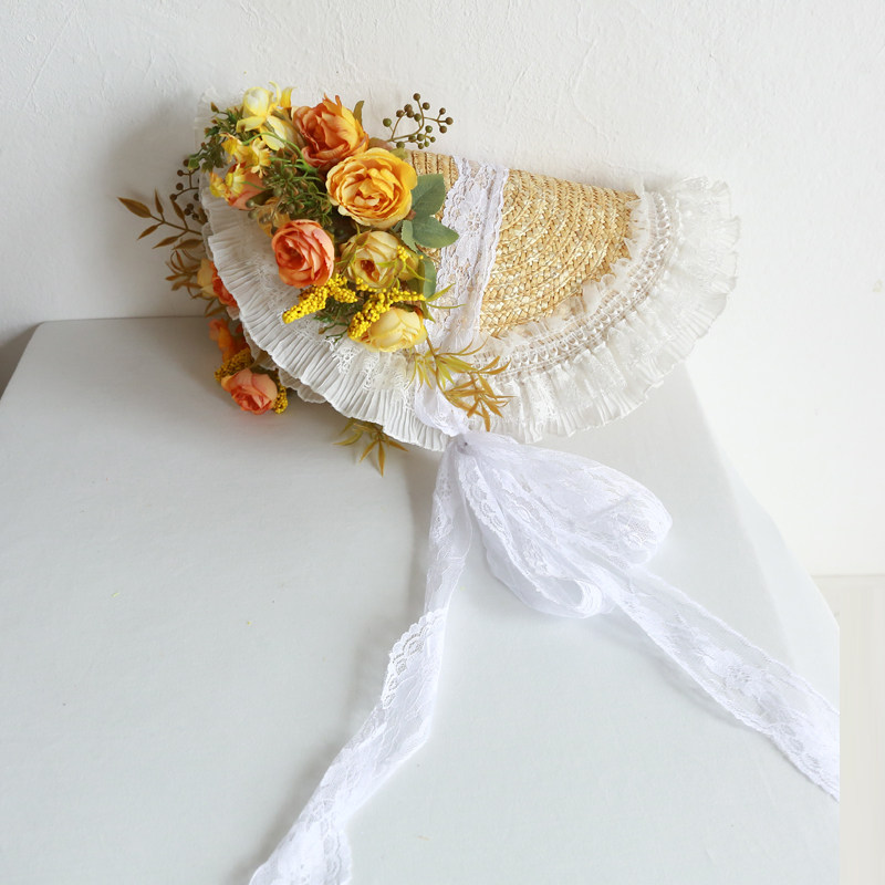 Sombrero de paja plano con flo - Home Decor Locations reseña y precio