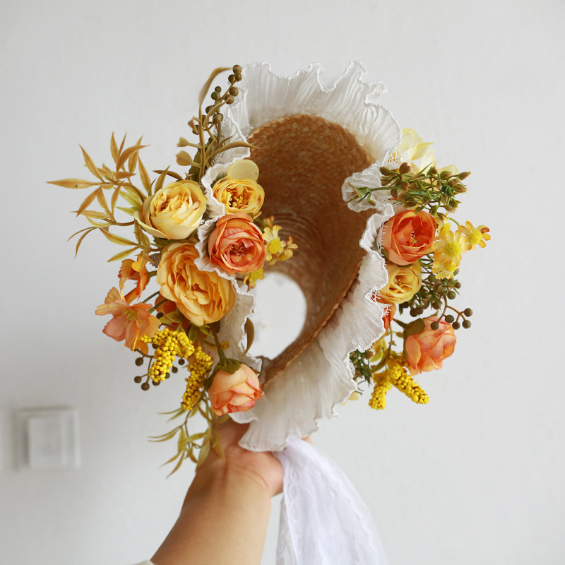 Sombrero de paja plano con flo - Home Decor Locations reseña y precio