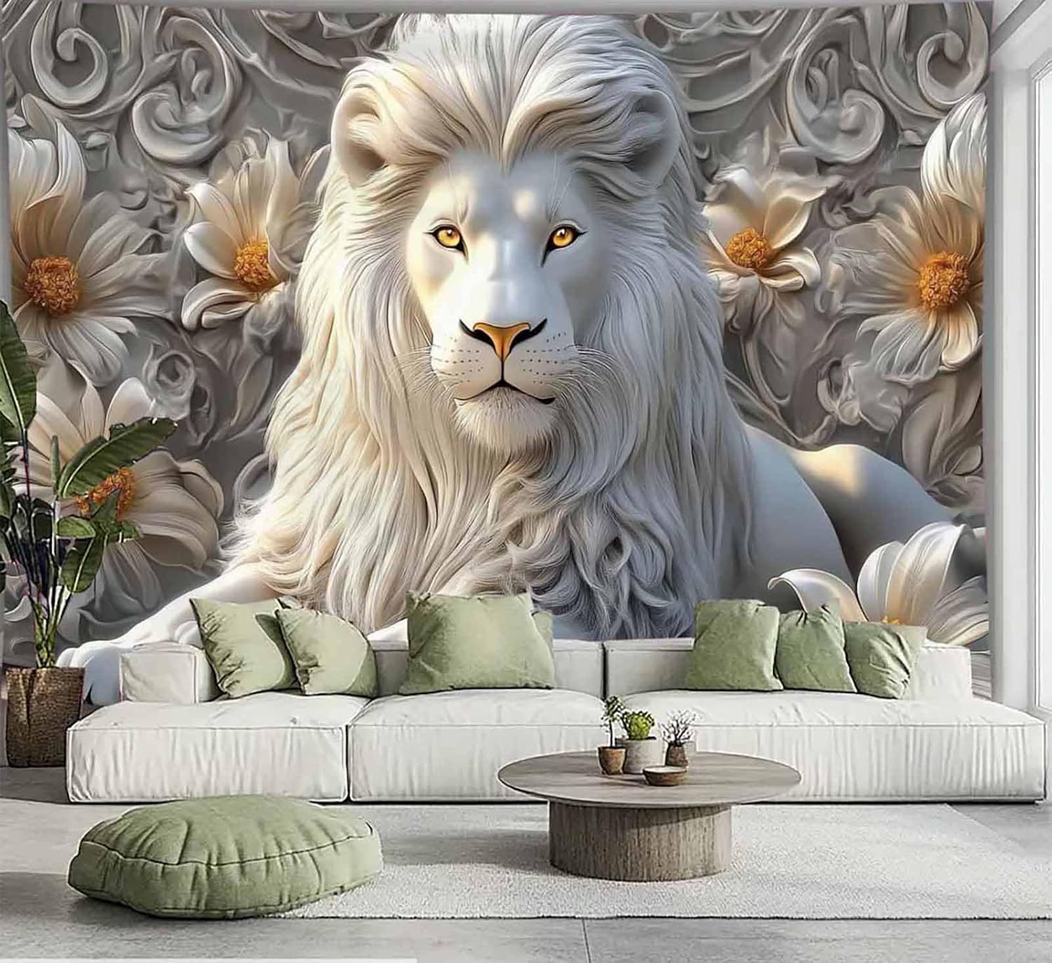 Tapiz de León blanco fresco, m - Home Decor Hippie reseña y precio