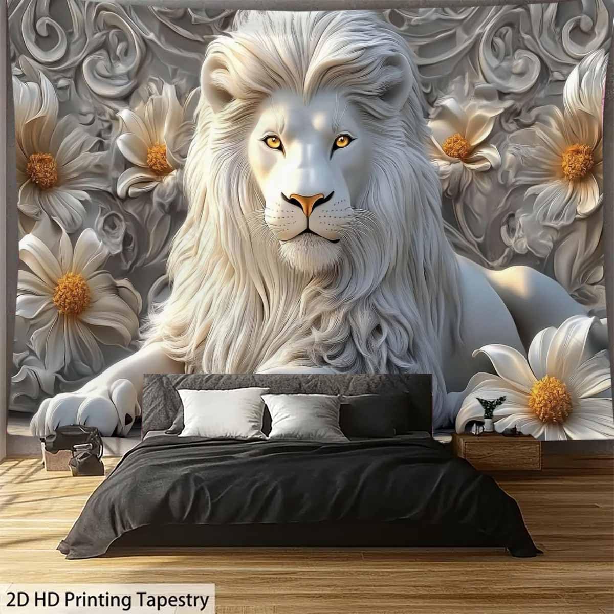 Tapiz de León blanco fresco, m - Home Decor Hippie reseña y precio