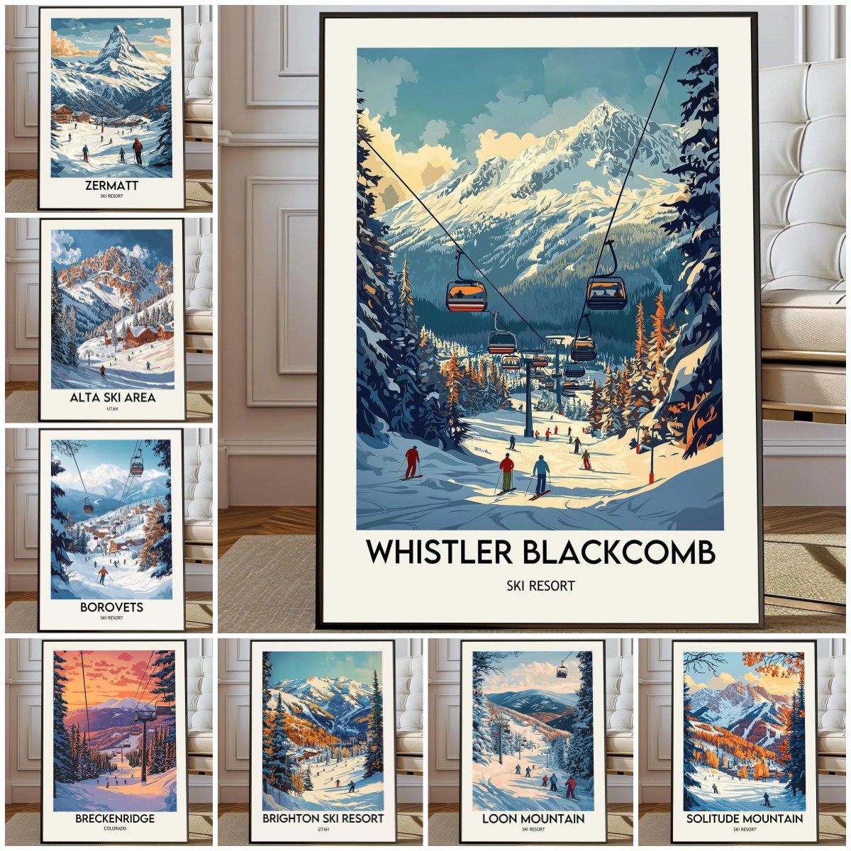 Póster de estación de esquí Te - Home Decor Canada reseña y precio