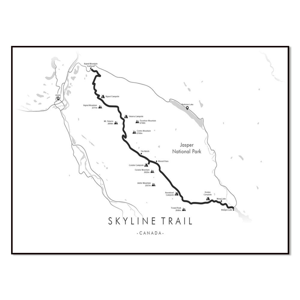 Mapa del Trail Skyline, cartel - Home Decor Canada reseña y precio