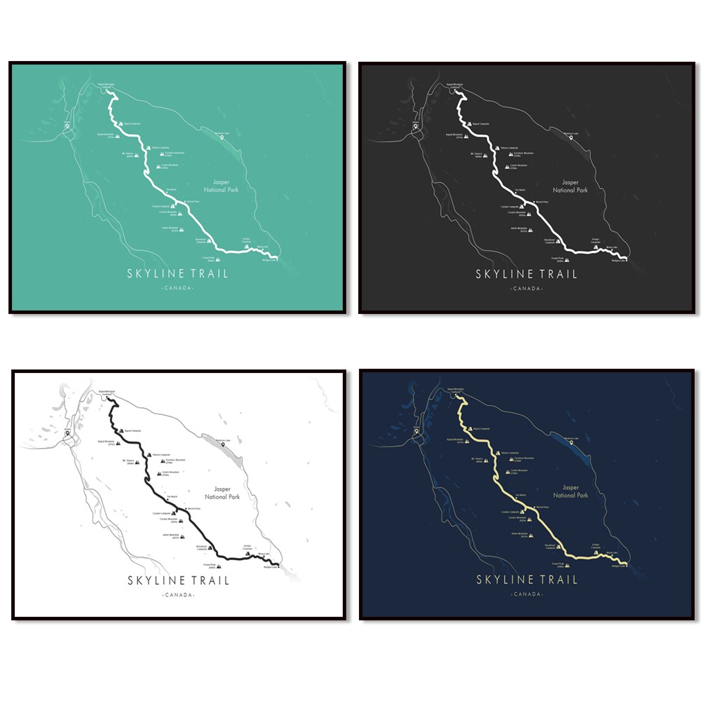 Mapa del Trail Skyline, cartel - Home Decor Canada reseña y precio