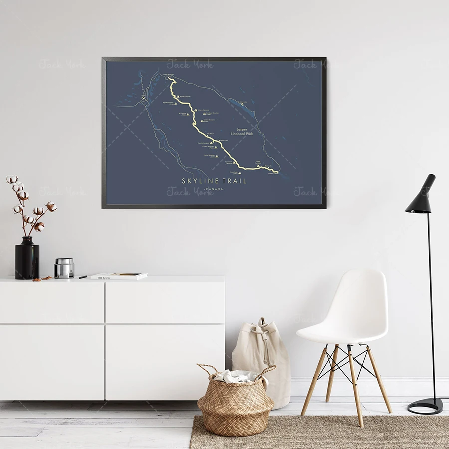 Mapa del Trail Skyline, cartel - Home Decor Canada reseña y precio