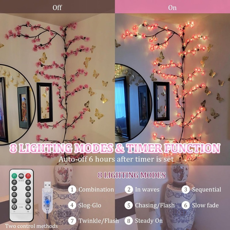 Luces LED de rama de árbol de  - Fairy Lights Bedroom reseña y precio