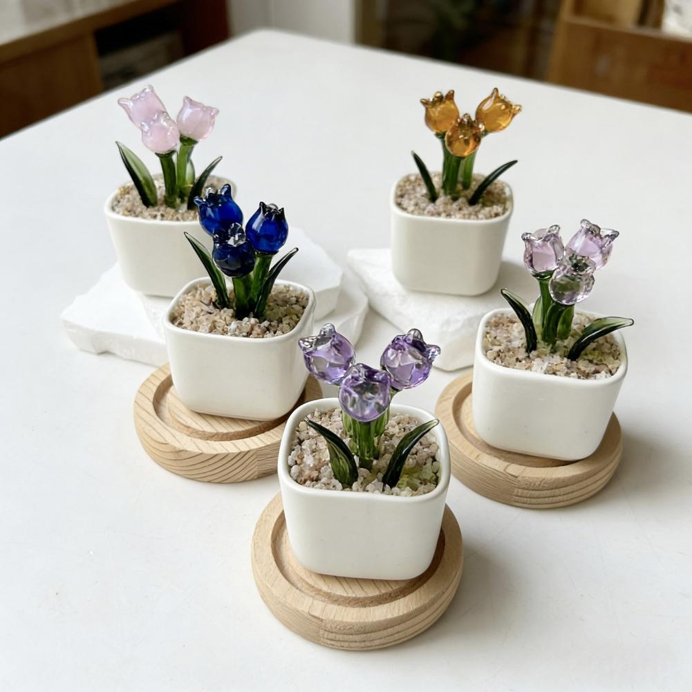 Mini Maceta de Cristal con Dec - Home Decor Tulip reseña y precio