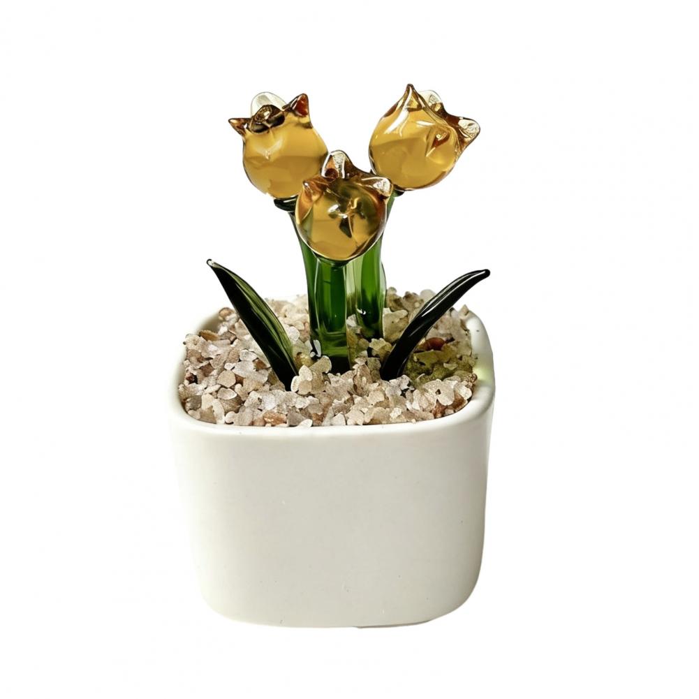 Mini Maceta de Cristal con Dec - Home Decor Tulip reseña y precio