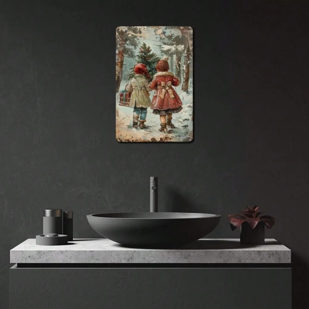 Letrero metálico navideño vint - Home Decor Locations reseña y precio