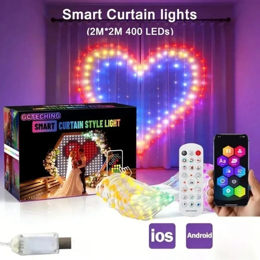 Luces LED RGB Inteligentes par - String Curtain Light reseña y precio