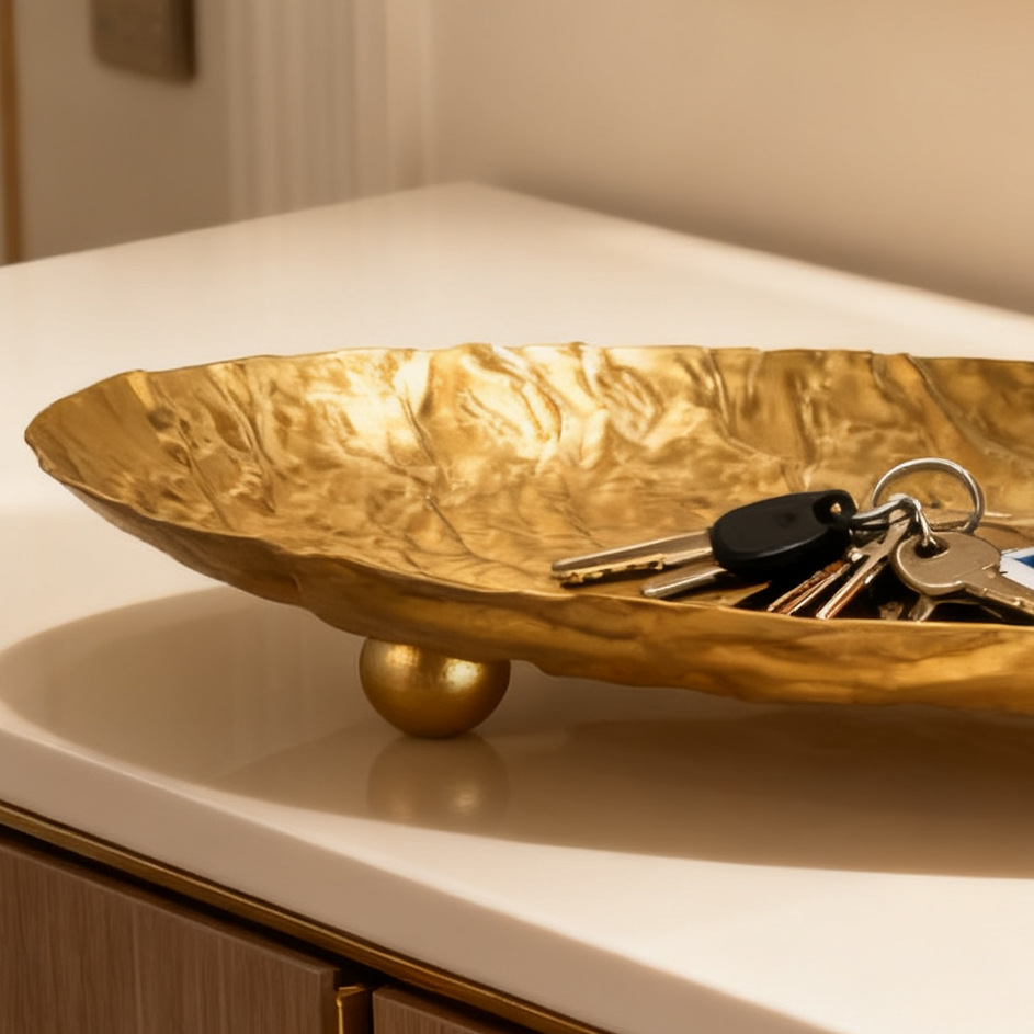 Bandeja de Metal Dorada de Luj - Vanity Home Decor reseña y precio