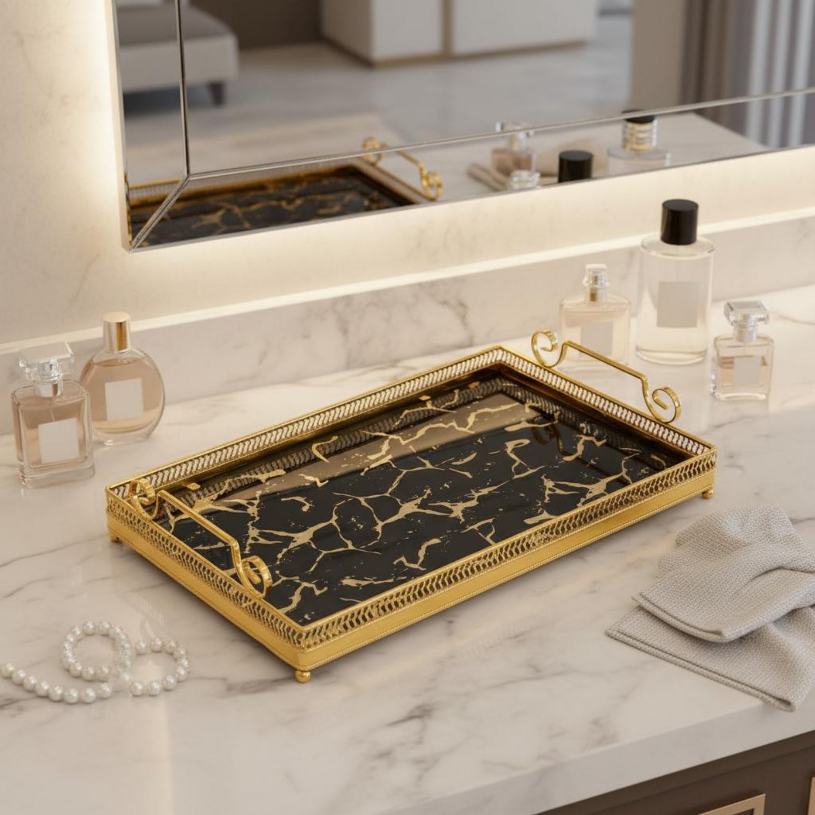 Bandeja Decorativa con Espejo, - Vanity Home Decor reseña y precio