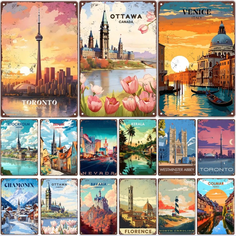 Letrero Metálico Retro de Viaj - Home Decor Canada reseña y precio