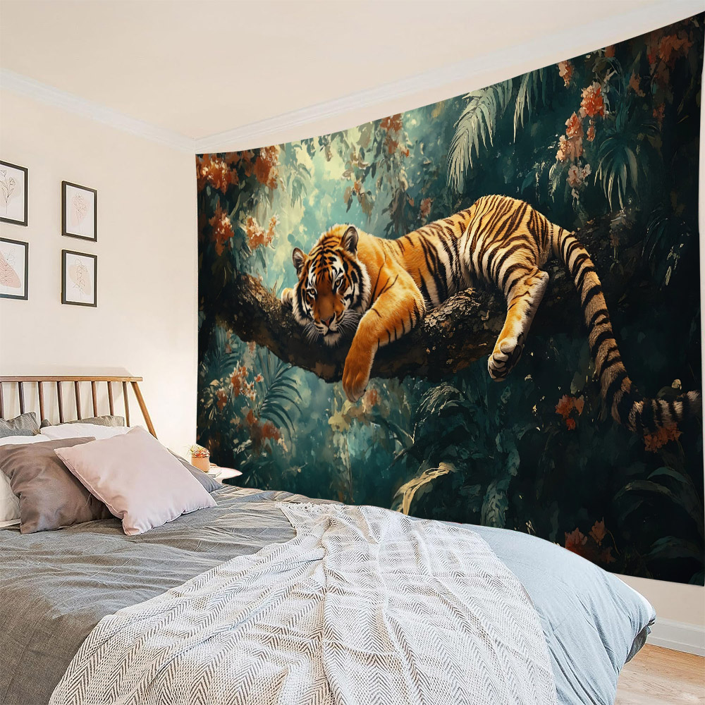 Tapiz de tigre del bosque, leó - Home Decor Hippie reseña y precio