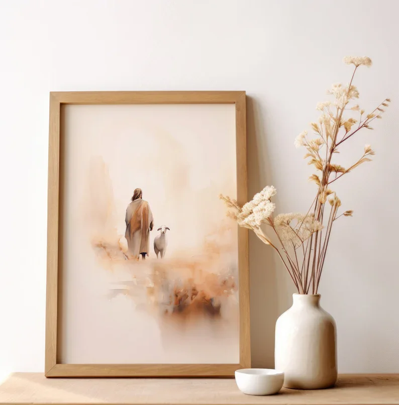Acuarela Jesús deja el 99 jard - Home Decor Jesus reseña y precio